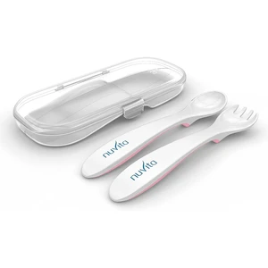 Nuvita Spoon and fork set příbor v krabičce Pastel pink 2 ks