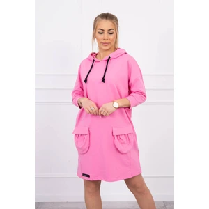 Hooded dress light pink