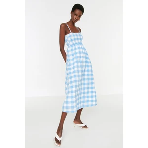 Trendyol Blue Check Strap Dress