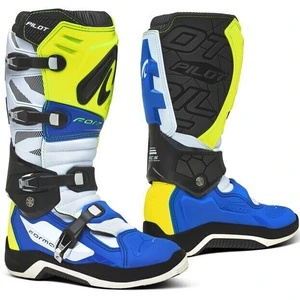 Forma Boots Pilot Yellow Fluo-Blanc-Bleu 40 Bottes de moto