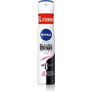 Nivea Black & White Invisible Clear antiperspirant v spreji 200 ml