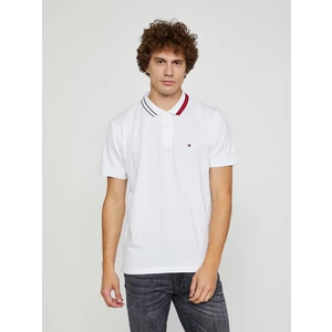 White Men's Polo T-Shirt Tommy Hilfiger Sophisticated Tipping - Men