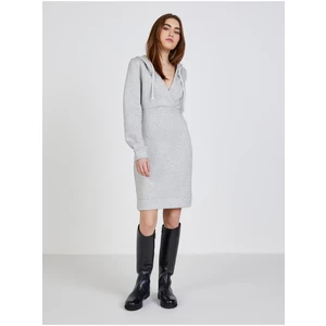 Light Grey Sheath Sweatshirt Hooded Dress Guess Beckette - Women