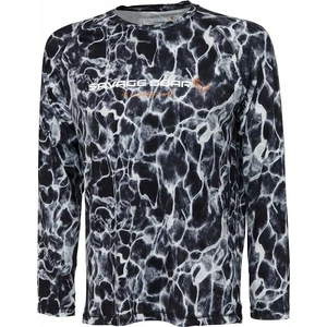 Savage Gear Tričko Night UV Long Sleeve T-Shirt Black Waterprint L