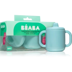 Beaba Silicone learning cup hrnek s víčkem Blue 170 ml