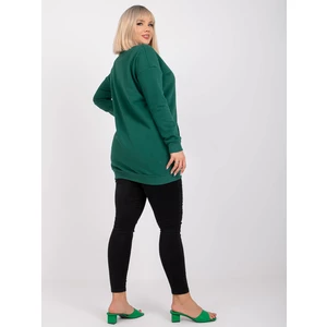 Dark green plus size sweatshirt with Desiree long sleeves