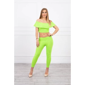 Set with a frill green neon