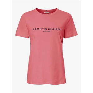 Růžové dámské tričko Tommy Hilfiger - Dámské