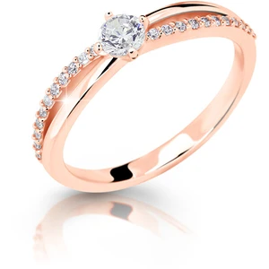 Cutie Jewellery Nežný trblietavý prsteň z ružového zlata Z6728-2837-10-X-4 54 mm