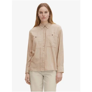 Beige Women's Striped Shirt Tom Tailor - Women
