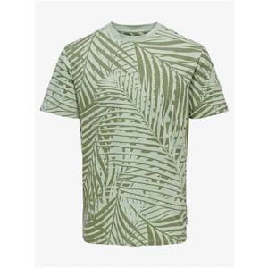 Light Green Patterned T-Shirt ONLY & SONS George - Men