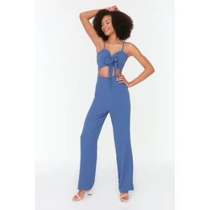 Trendyol Indigo Tie Detailed Jumpsuit