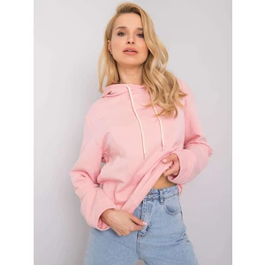Women's light pink hooded sweatshirt