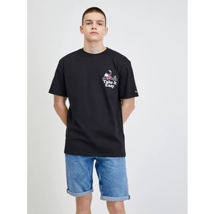 Černé pánské tričko s potiskem Tommy Jeans - Pánské
