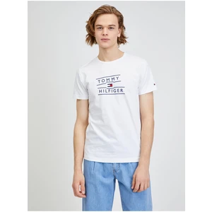 Bílé pánské tričko Tommy Hilfiger - Pánské