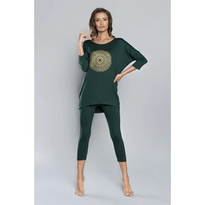 Pyjamas Mandala 3/4 sleeve, 3/4 leg - green