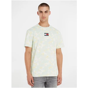 Light Green Mens Patterned T-Shirt Tommy Jeans - Men