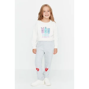 Trendyol Gray Patterned Girl Knitted Sweatpants