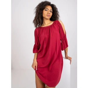 Burgundy dress Och Bella BI-82314. R17