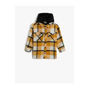 Koton Lumberjack Hooded Shirt with a Soft Texture Double Pocket, Long Sleeve