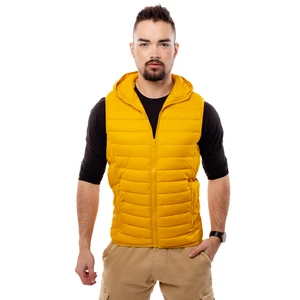 Men's Quilted Vest with Hood GLANO - yellow