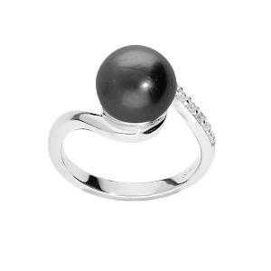 Brilio Silver Elegantný strieborný prsteň s pravou tahitskou perlou TA/SR05575A 56 mm
