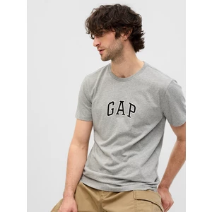 Bavlnené tričko GAP šedá farba, vzorované
