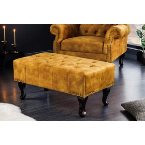 Chesterfield taburet MIDAS Dekorhome Hořčicová,Chesterfield taburet MIDAS Dekorhome Hořčicová