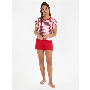 Bílo-červené dámské pruhované pyžamo Tommy Hilfiger Underwear - Dámské