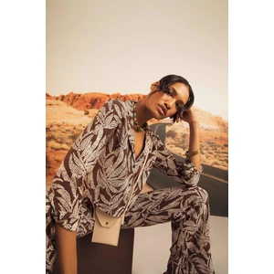 DEFACTO Long Sleeve Printed Crop Shirt
