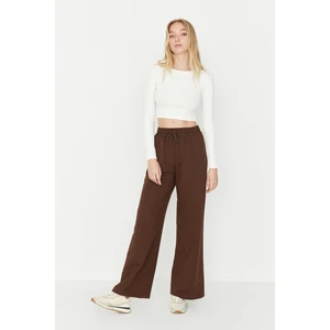 Trendyol Brown Wide Leg Slim Sports Sweatpants