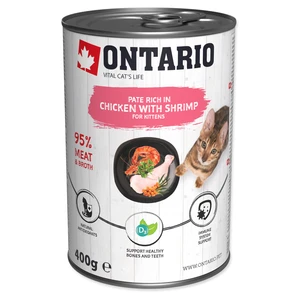 ONTARIO Konzerva Kitten kuracie päty s krevetami 400 g