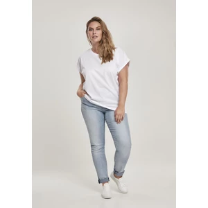 Women's Organic T-Shirt with Extended Shoulder White