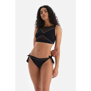 Dagi Black Thick Lace-Up Bikini Bottom