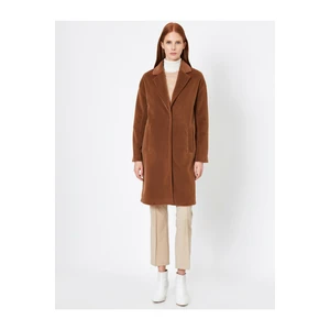 Koton Women's Brown Pocket Detailed Coat