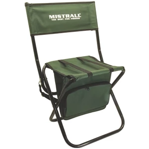 Mistrall rybárska stolička s operadlom a taškou zelená