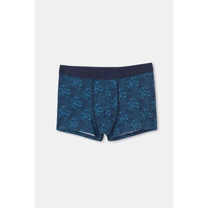 Dagi D-men Petrol Blue Patterned Compact Combed Cotton Boxer