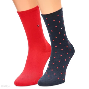 Tommy Hilfiger Sada dvou párů dámských ponožek v červené a tmavě modré barvě To - Dámské