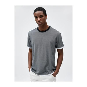 Koton Basic T-Shirt, Crew Neck Fold Detail, Short Sleeves.