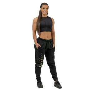 Nebbia High-Waist Joggers INTENSE Signature Black/Gold L Fitness kalhoty