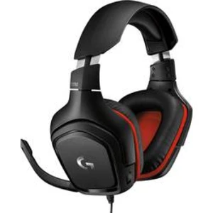 Gamer fejhallgató Logitech G332 Leatheratte Stereo Gaming Headset, red