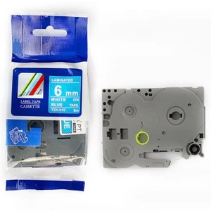 Kompatibilní páska s Brother TZ-515 / TZe-515, 6mm x 8m, bílý tisk / modrý podklad