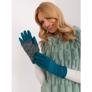Turquoise two-piece winter gloves