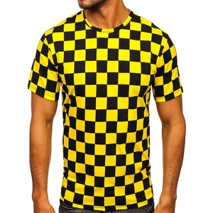 Žlté pánske tričko s potlačou Bolf 14941