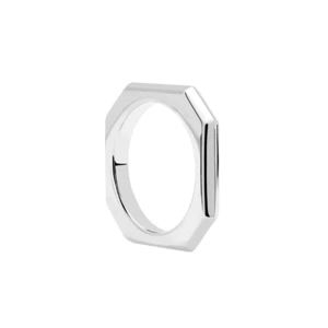 PDPAOLA Elegantní rhodiovaný prsten SIGNATURE LINK Silver AN02-378 50 mm