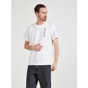 Bílé pánské vzorované tričko Calvin Klein - Pánské