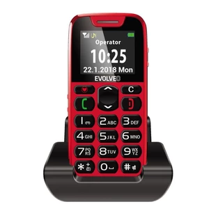 Evolveo EasyPhone, red + nabíjací stojan - SK distribúcia