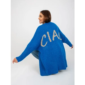 Dark blue women's cardigan with OH BELLA inscription on the back