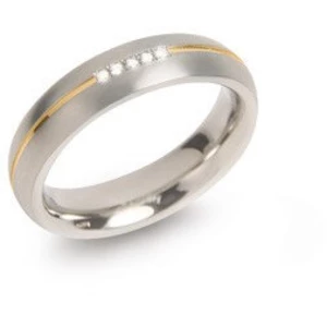Boccia Titanium Pozlacený titanový snubní prsten s diamanty 0130-04 49 mm