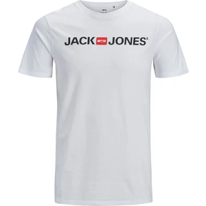 Jack&Jones PLUS Pánske tričko JJECORP Regular Fit 12184987 White 3XL